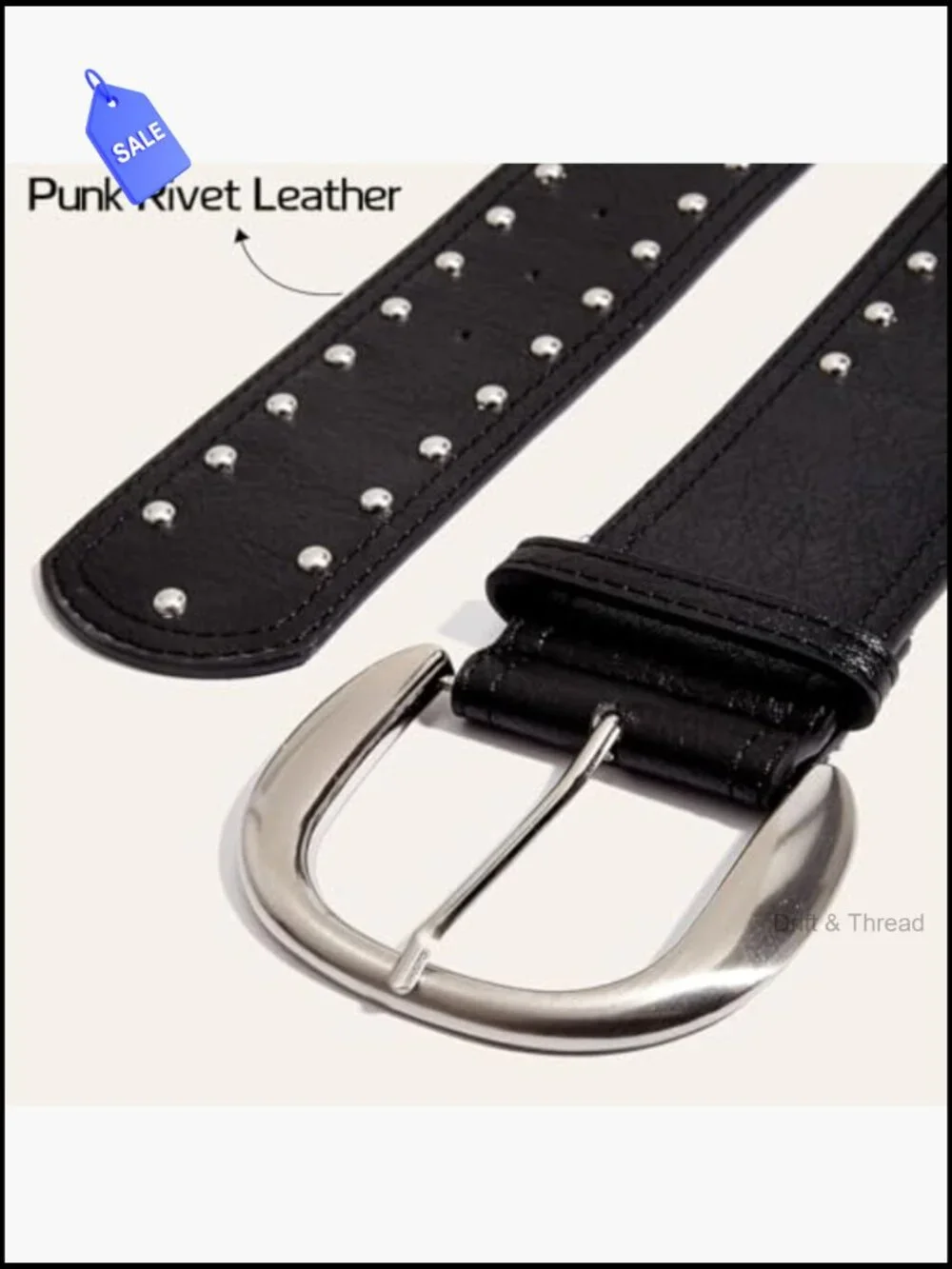 Chunky Studded Wide Belt for Dress Pants Y2K Western Cowgirl Punk